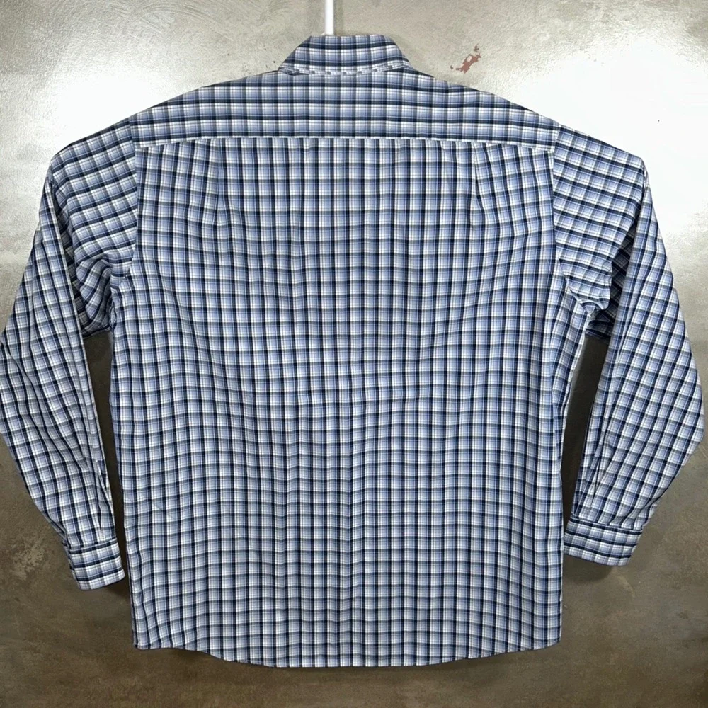 Polo Ralph Lauren Westerton Shirt Mens Large Blue White‎ Plaid 100% Cotton
